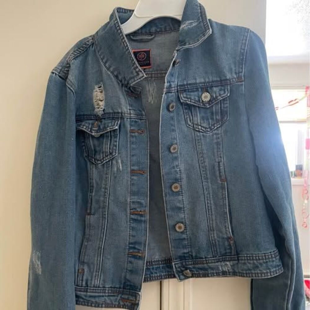 Distressed Denim Jean Jacket